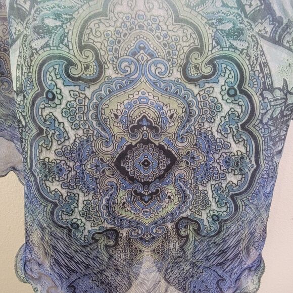 Unity World Wear Bohemian chiffon poncho size Medium - Picture 3 of 5